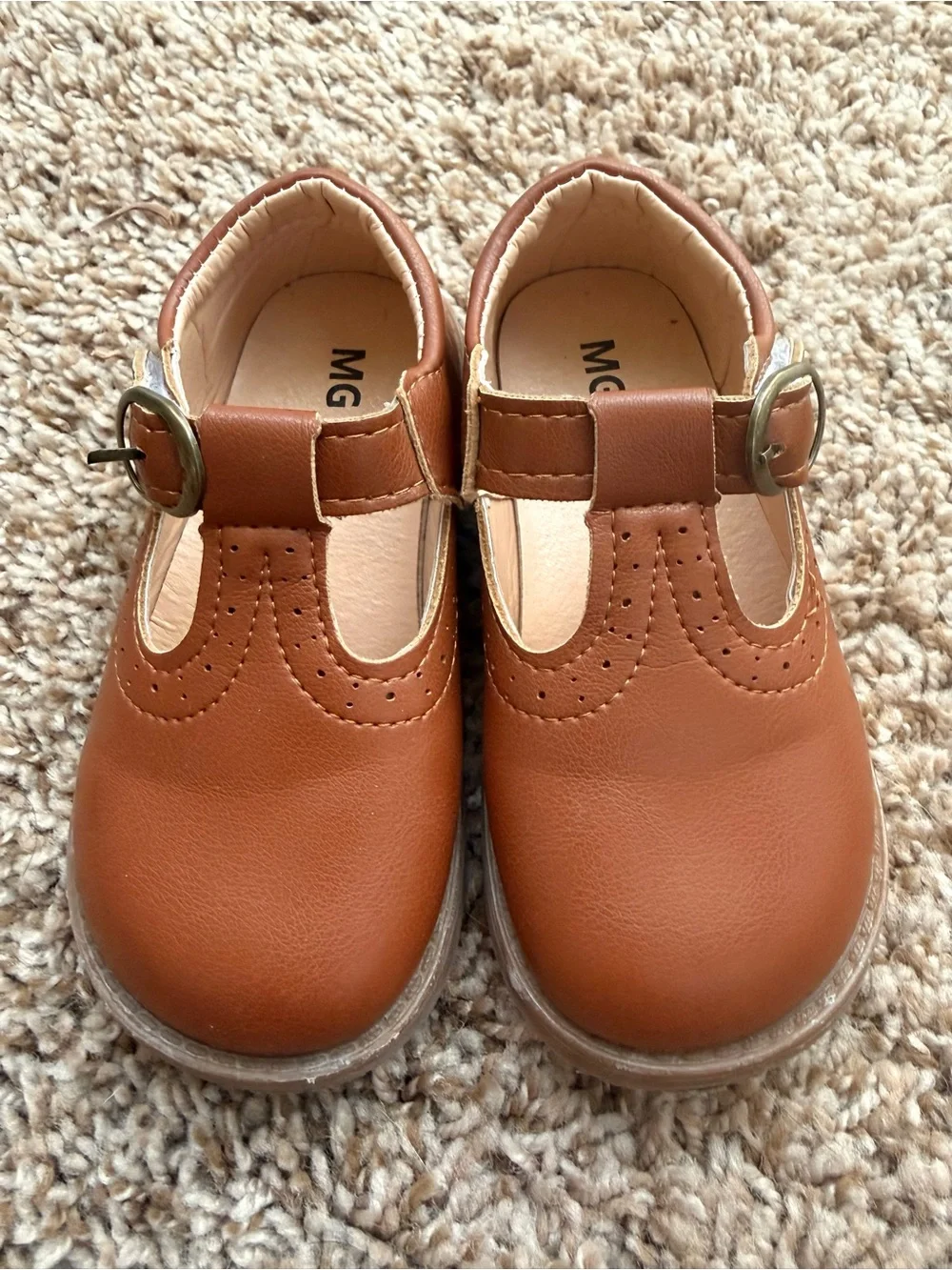 DADAWEN MG Baby Brown T-Strap Mary Jane Dress Shoes Size 7 Toddler EU 24